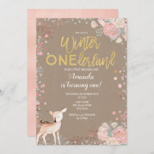 Convites primeiro aniversario Snowflake ONEderland - Kaft d