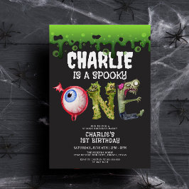Convites Primeiro aniversario Spooktacular dos Monstros do 