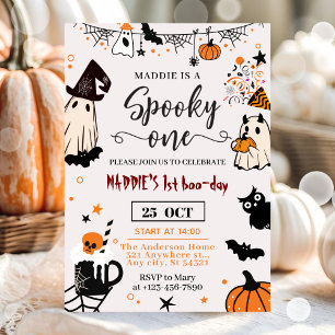 Convites Primeiro aniversario "Spooky One" de Halloween