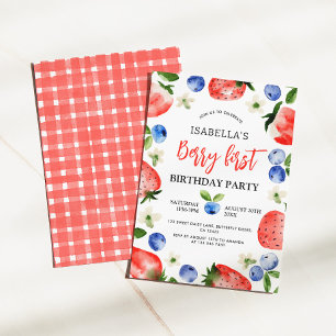 Convites Primeiro aniversario Strawberry Berry