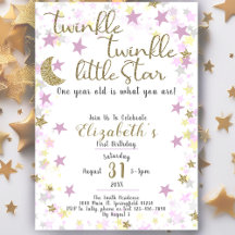 primeiro aniversario Twinkle Little Star Dourada G