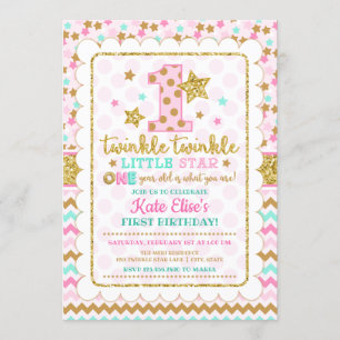 Convites Primeiro aniversario Twinkle Twinkle Little Star G