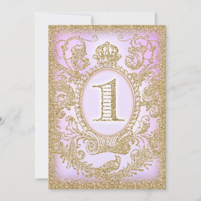 Convites Primeiro aniversário uma vez no tempo princesa púr (Frente)