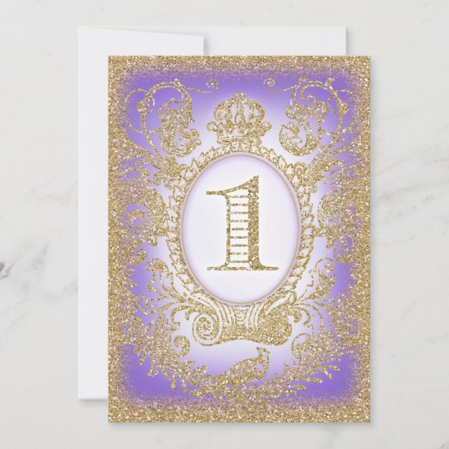 Convites Primeiro aniversário uma vez no tempo Princesa Púr (Frente)