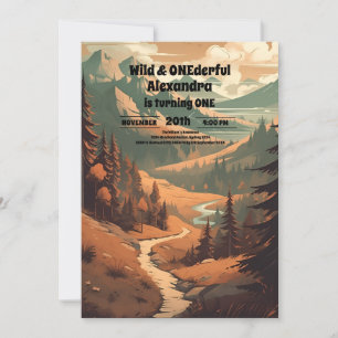 Convites Primeiro aniversario Verde da Floresta Russa