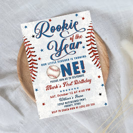 Convites Primeiro aniversario Vintage Baseball