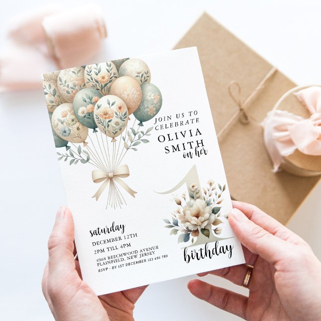 Convites Primeiro aniversario Whimsical (Criador carregado)