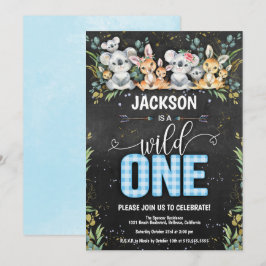 Convites Primeiro aniversario Wild One Koala & Kangaroo Gin