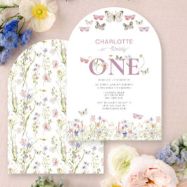 Convites primeiro aniversario Wildflower Torna Uma Borbolet