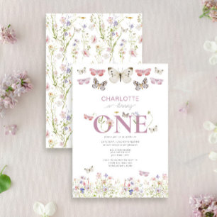 Convites primeiro aniversario Wildflower Torna Uma Borbolet