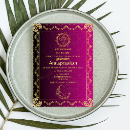 Convites Primeiro Arroz "Annaprashan" Bebê Indiano