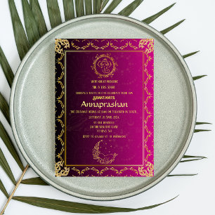 Convites Primeiro Arroz "Annaprashan" Bebê Indiano