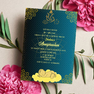 Convites Primeiro Arroz "Annaprashan" Imagem do Bebê Indian