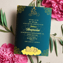 Convites Primeiro Arroz "Annaprashan" Imagem do Bebê Indian