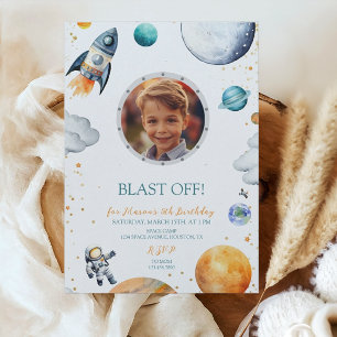 Convites Primeiro Astronauta Trip Foto do Foguete Astronaut