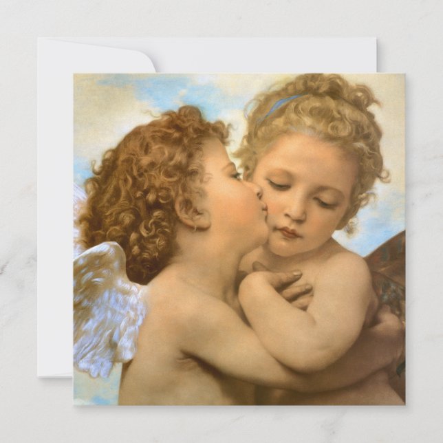 Convites Primeiro Beijo (detalhe do anjo) de Bouguereau (Frente)