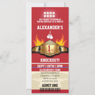 Convites Primeiro Bilhete de Boxe por Nocautes - Festa de 1
