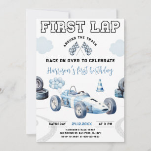 Convites Primeiro Carro De Corrida Em Torno Do primeiro ani