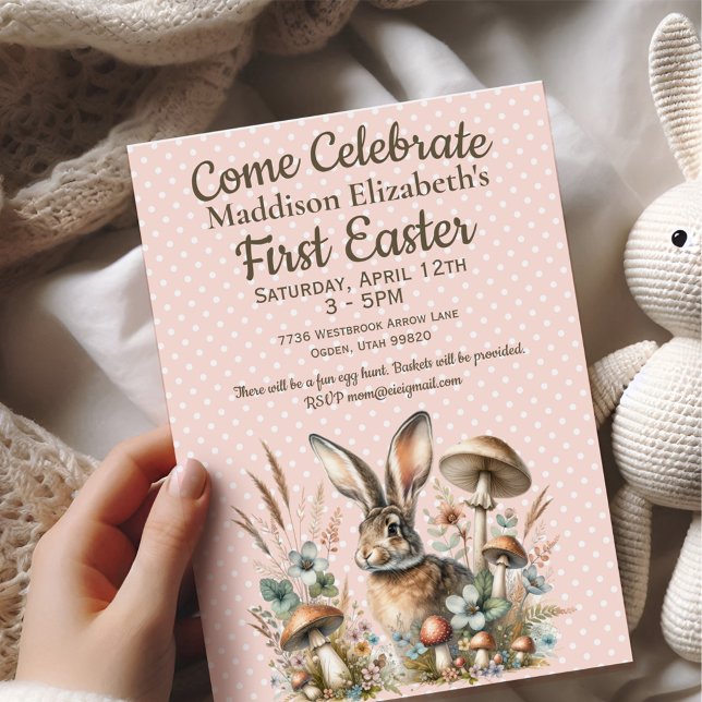 Convites Primeiro Coelho de Páscoa (Celebrate the joy of a first Easter with our adorable Jack Rabbit collection.)