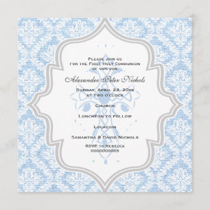 Convites Primeiro comunhão de serapilheira branca