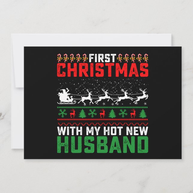 Convites Primeiro Natal Com O Meu Novo Marido Frio (Frente)