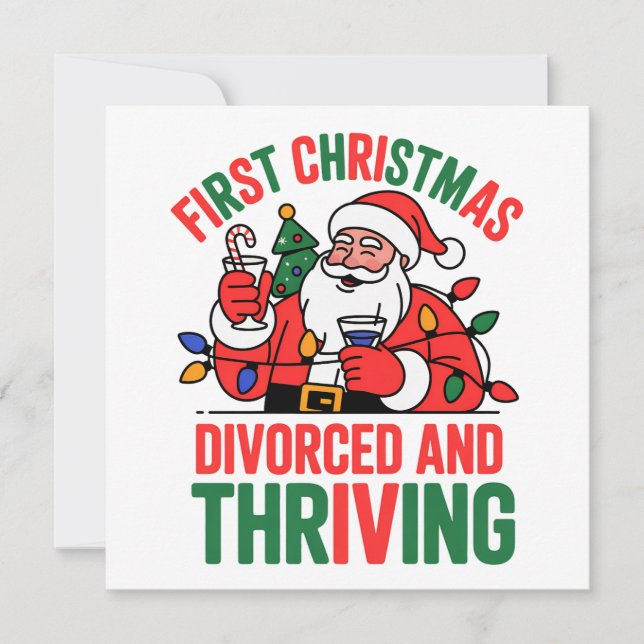 Convites Primeiro Natal Divorciado e Próspero Natal  (Frente)