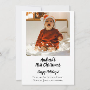 Convites Primeiro Natal do bebê personalizado minimalista m