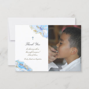 Convites Primeiro obrigado de comuna, seu mármore azul