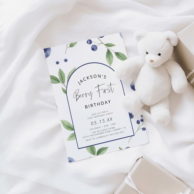 Convites Primeiro Partido do primeiro aniversario Berry Blu (Criador carregado)