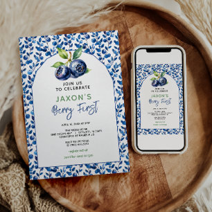 Convites Primeiro Partido do primeiro aniversario Berry Blu