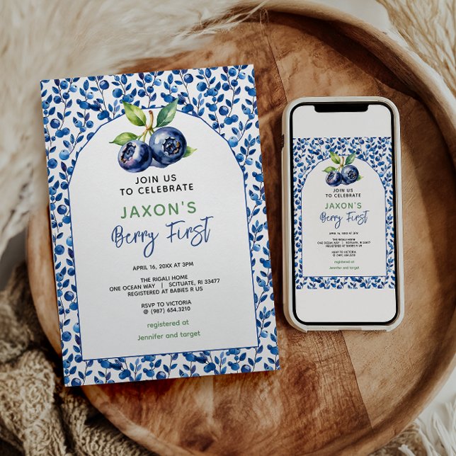 Convites Primeiro Partido do primeiro aniversario Berry Blu (Criador carregado)