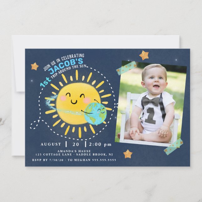 Convites Primeiro passear ao redor do sol (Frente)