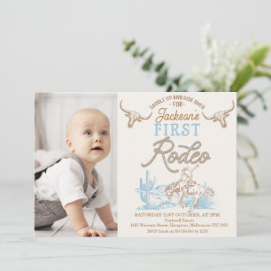 Convites Primeiro primeiro aniversario de Rodeio Vintage Bl