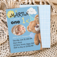 Primeiro primeiro aniversario do TeddyBear Blue Cu