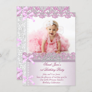 Convites Primeiro primeiro aniversario, Meninas Princesa, F