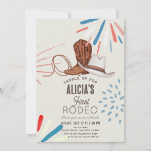 Convites Primeiro primeiro aniversario Rodeo Cowboy Cowgirl