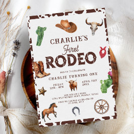 Convites Primeiro primeiro aniversario Rodeo Western Boy