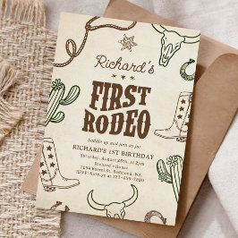 Convites Primeiro primeiro aniversario Rodeo Western Boy