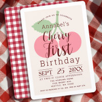 Primeiro primeiro aniversario Rustic Gingham Cherr