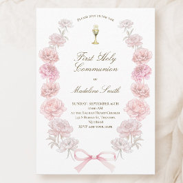 Convites primeiro quadro de peões delicados de comunhão