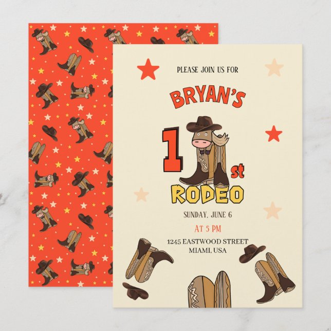 Convites Primeiro Rodeio (Frente/Verso)