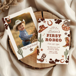 Convites Primeiro rodeio 1º aniversário Foto de cowboy ocid