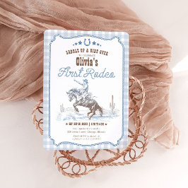 Convites Primeiro Rodeio 1º Aniversário Menino Azul Western