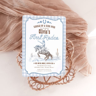 Convites Primeiro Rodeio 1º Aniversário Menino Azul Western