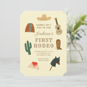 Convites Primeiro Rodeio Cowboy Western Primeiro Aniversári