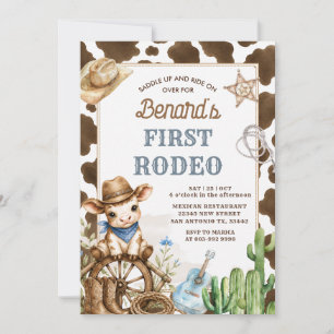 Convites Primeiro Rodeio Festa Oeste Selvagem Urso Cowboy A