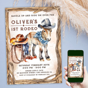 Convites Primeiro RODEIO   Menino Cowboy 1º Aniversário 