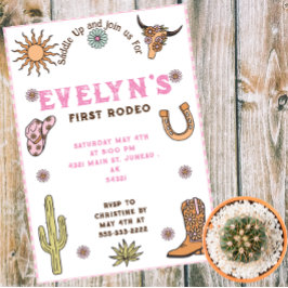 Convites Primeiro Rodeio Western Cowboy Boho Aniversário