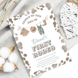 Convites Primeiro Rodeo Cowboy Roupa Menino Ocidental Anive