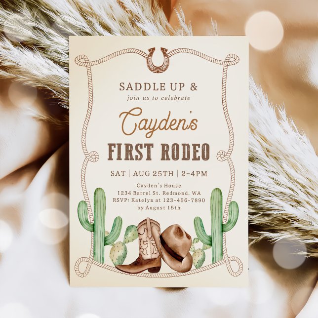 Convites Primeiro Rodeo primeiro aniversario Oeste Cowboy (Criador carregado)
